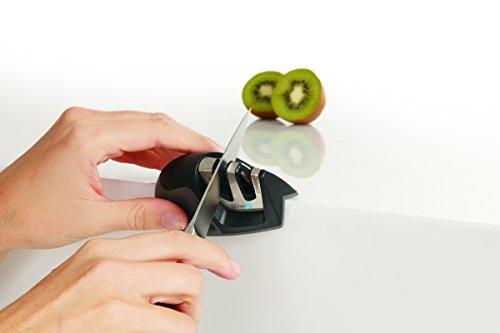 KitchenIQ 50009 Edge Grip 2-Stage Knife Sharpener, Black