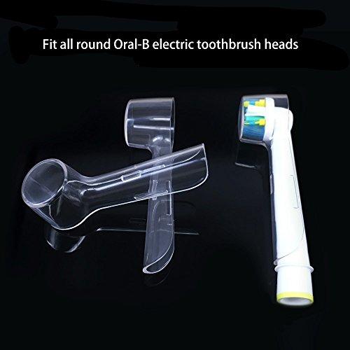 Nincha Food Safety Plastic Charging Station with Brush Head Storage and 4 Toothbrush Heads Dust-Proof Covers for Oral-B Electric Toothbrush Series