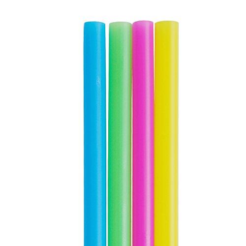 ALINK Assorted Bright Colors Jumbo Smoothie Straws, Pack of 100 Pieces