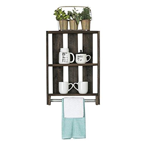 del Hutson Designs - Bath Shelf w/Towel Rod (Barnwood)
