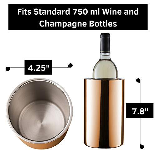 Enoluxe Wine Chiller Bucket - Insulated Wine Cooler/Champagne Bucket - Fits All 750 ml Bottles, Keeps Wine Cold
