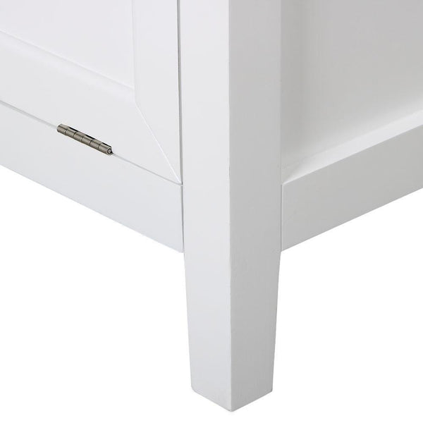 Topeakmart Bathroom Single Load Storage Cabinet Laundry Hamper Bench 21.7 x 15.2 x 24.4’’ (LxWxH), White