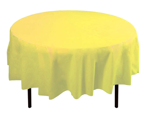 Exquisite 12-Pack Premium Plastic Tablecloth 54 Inch. x 108 Inch. Rectangle Table Cover-White