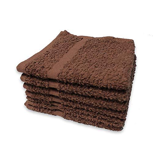 IZO.Bath - 12 Pack 12"x12" Cotton Fingertip-Hand-Face Towels- 100% Extra Soft Ring Spun Washcloths, Highly Absorbent Cleaning Cloth, Brilliant White