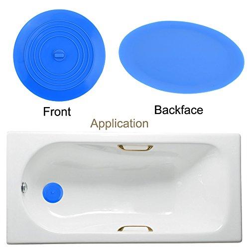 V-TOP Tub Stopper 2 Pack, 6 inches Large Silicone Bathtub Stopper Drain Plug Sinks Hair Stopper Flat Suction Cover for Kitchen Bathroom and Laundry (White&Gray)