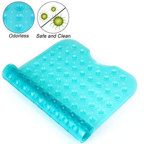 YINENN Bath Tub Shower Mat 40x16 Inch Non-Slip and Latex Free,Bathtub Mat with Suction Cups,Machine Washable Eco-Friendly Bath Mat (Clear)