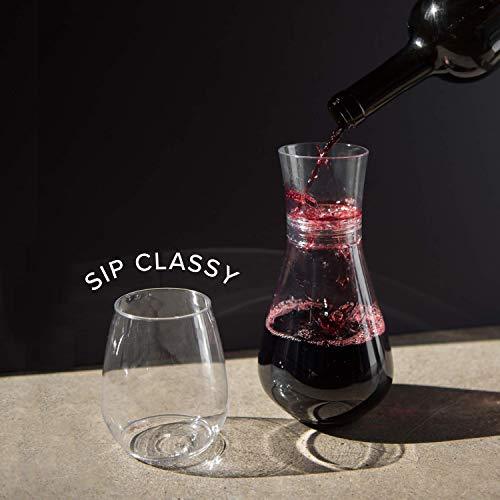 TOSSWARE 14oz Vino - recyclable wine plastic cup - SET OF 12 - stemless, shatterproof and BPA-free wine glasses