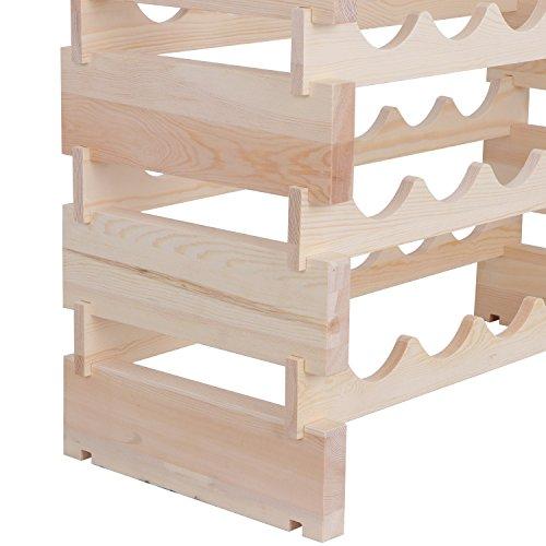 Smartxchoices 96 Bottle Stackable Modular Wine Rack Wooden Wine Storage Rack Free Standing Wine Holder Display Shelves, Wobble-Free, Solid Wood, (8 Row, 96 Bottle Capacity) (96 Bottle)