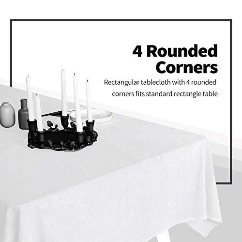 Surmente Tablecloth 90 x 132-Inch Rectangular Polyester Table Cloth for Weddings, Banquets, or Restaurants (Black) …