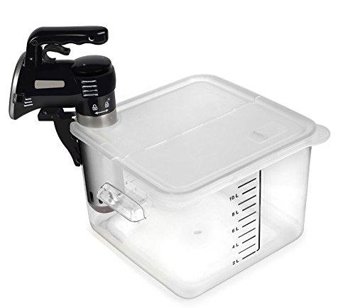 EVERIE Collapsible Hinged Sous Vide Container Lid Compatible with Anova Culinary Precision Cooker and 12,18,22 Quart Rubbermaid Container (Corner Mount)