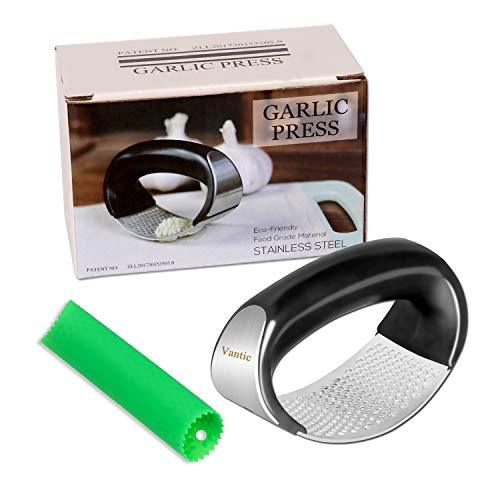 Vantic Garlic Press Rocker - Stainless Steel Garlic Mincer Crusher and Peeler (2019)