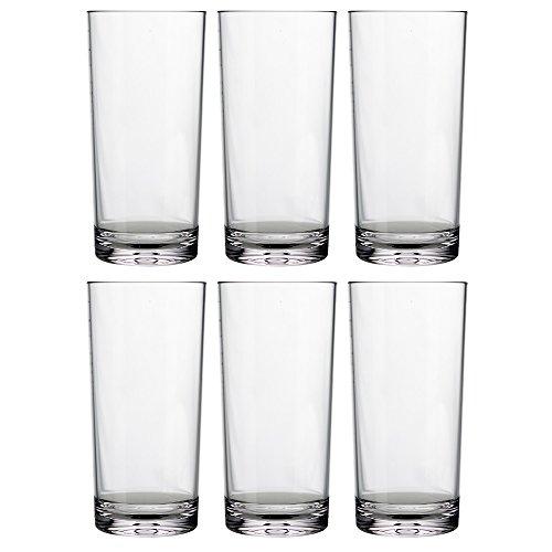 Classic 8-piece Premium Quality Plastic Tumblers | 4 each: 12-ounce and 16-ounce Clear