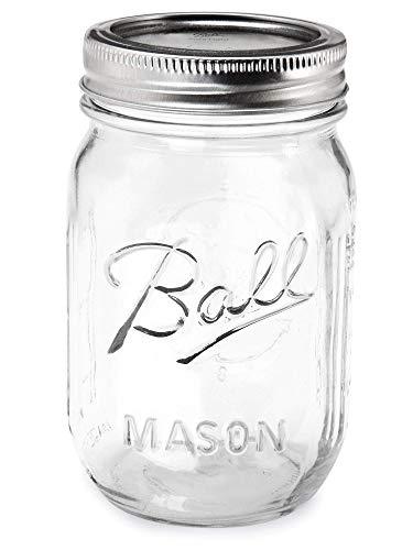 Ball Pint Regular Mouth Mason Jar with Lids and Bands, 16-Ounces (2-Units)