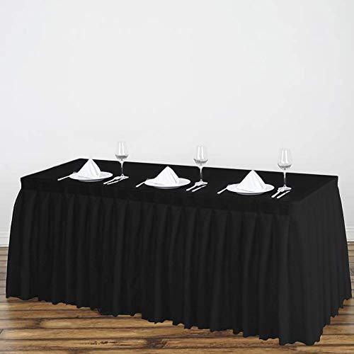 Surmente Tablecloth 14 ft Polyester Table Skirt for Weddings, Banquets, or Restaurants(White) … …