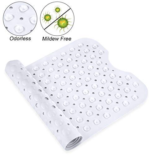 YINENN Bath Tub Shower Mat 40x16 Inch Non-Slip and Latex Free,Bathtub Mat with Suction Cups,Machine Washable Eco-Friendly Bath Mat (Clear)