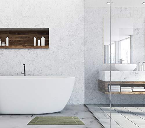 Luxury Bath Mat Floor Towel Set - Absorbent Cotton Hotel Spa Shower/Bathtub Mats [Not a Bathroom Rug] 22"x34" | White | 2 Pack
