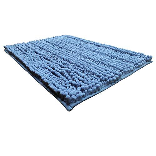 Polyte Premium Microfiber Shaggy Chenille Bath Mat, 20 x 32 in / 17 x 24 in, Set of 2 (Gray)