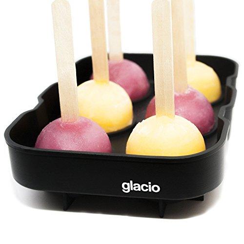 glacio Ice Cube Trays Silicone Combo Mold - Set of 2, Sphere Ice Ball Maker with Lid & Large Square Molds, Reusable and BPA Free