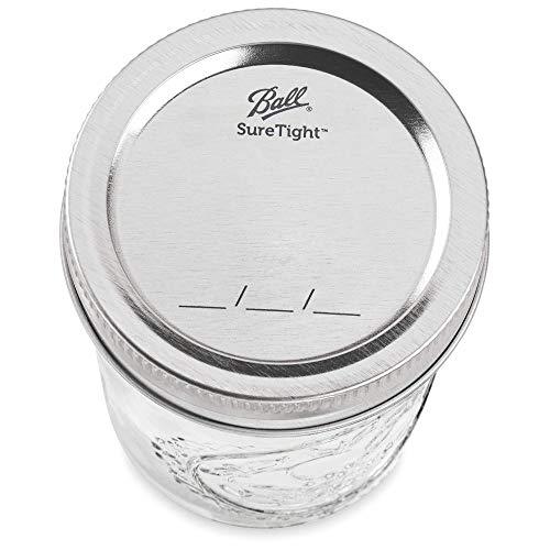 Ball Glass Mason Jar with Lid and Band, Regular Mouth, 12 Jars