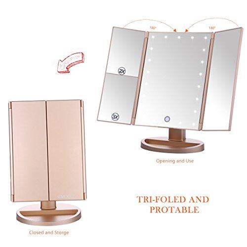 EMOCCI LED Makeup Mirror 21 Led Lighted Vanity Mirrors