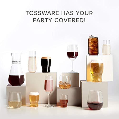 TOSSWARE 14oz Vino - recyclable wine plastic cup - SET OF 12 - stemless, shatterproof and BPA-free wine glasses