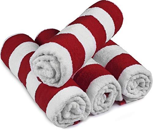 Utopia Towels Cabana Stripe Beach Towels (4 Pack, 30 x 60 Inches) - Large Pool Towels, Variety Pack