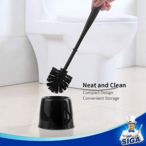 MR. SIGA Toilet Bowl Brush and Caddy, Dia 12cm x 38cm Height, Pack of 2 Set