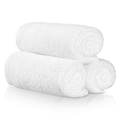 MoMA Kitchen Towel Set - 12”x12” White Cotton Bar Rags (Pack of 24) - High-Absorbent Cleaning Towels - Heavy Duty Kitchen Cleaning Rags - Terry Cloth Cotton Kitchen Towels for Cleaning