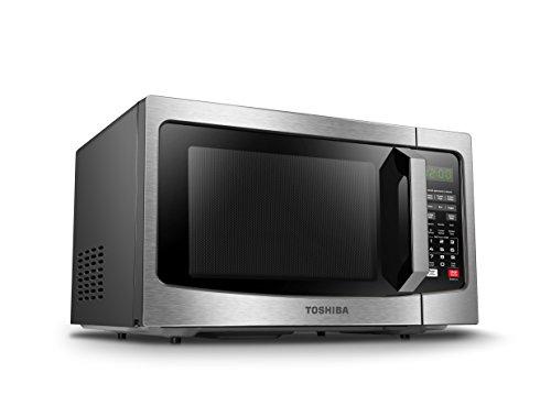 Toshiba  EM131A5C-BS Microwave Oven with Smart Sensor, Easy Clean Interior, ECO Mode and Sound On/Off, 1.2 Cu.ft, 1100W, Black Stainless Steel