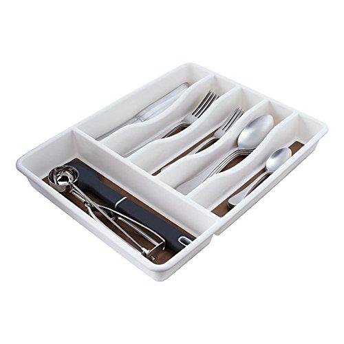 Rubbermaid No-Slip Large, Silverware Tray Organizer, Black with Gray 1994536