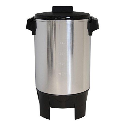 West Bend 58002 Highly Polished Aluminum Commercial Coffee Urn Features Automatic Temperature Control Large Capacity with Quick Brewing Easy Prep and Clean Up, 42-Cup, Silver