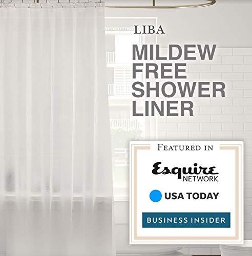 LiBa Mildew Resistant Anti-Bacterial PEVA 8G Shower Curtain Liner, 72x72