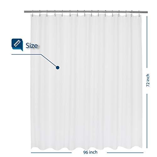 Waffle Weave Fabric Shower Curtain 230 GSM Heavy Duty, Spa, Hotel Luxury, Water Repellent, White Pique Pattern, 71 x 72 inches Decorative Bathroom Curtain