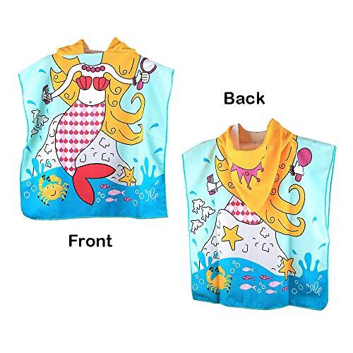 HETH Kids Hooded Beach and Bath Towel 100% Cotton Beach Swimming Coverup for Age 2-8 Years Old Multi-use for Bath/Shower/Pool(Tiger Shark)