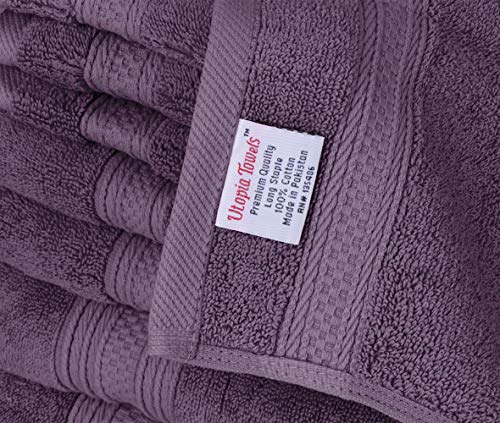 Utopia Towels 8 Piece Towel Set, 700 GSM, 2 Bath Towels, 2 Hand Towels and 4 Washcloths, Dark Grey