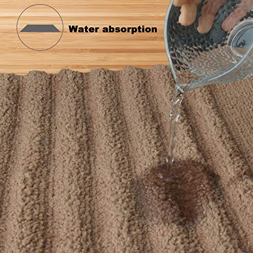 TOMORO Non-Slip Bathroom Rug Super Absorbent Bath Mat Extra Soft Microfibers Anti-Skid TPR Bottom (17.5 x 27 inch, White)