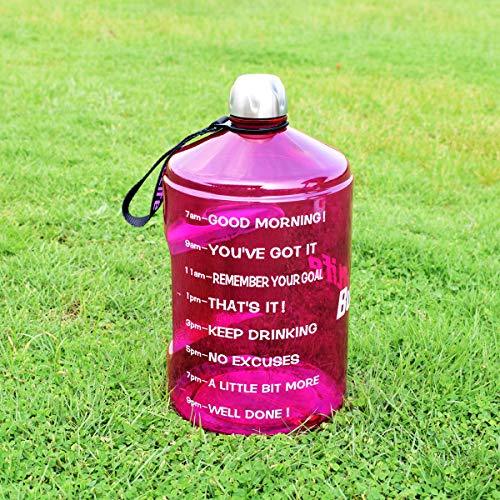 BuildLife 1 Gallon Water Bottle Motivational Fitness Workout with Time Marker |Drink More Water Daily | Clear BPA-Free | Large 128 Ounce/73OZ/43OZ of Water