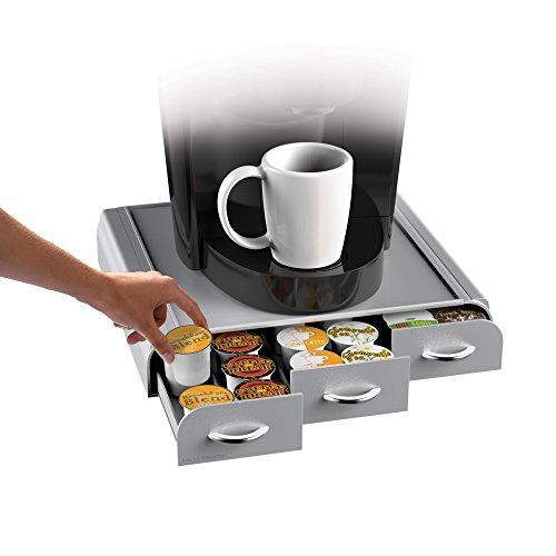 Mind Reader 'Anchor' Triple Drawer K-Cup Dolce Gusto, CBTL, Verismo Single Serve Coffee Pod Holder, Black