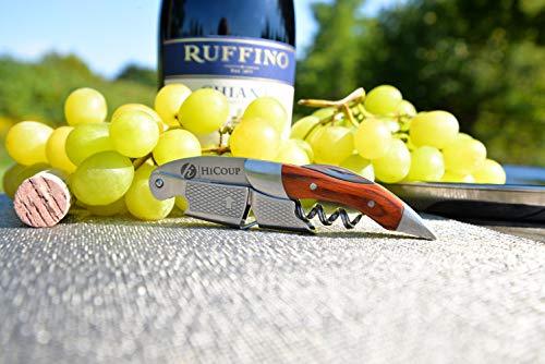 Professional Waiter’s Corkscrew by HiCoup - Rosewood Handle All-in-one Corkscrew, Bottle Opener and Foil Cutter, Used By Sommeliers, Waiters and Bartenders Around The World