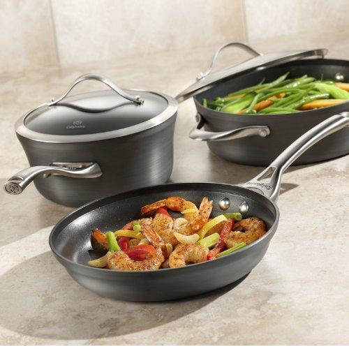 Calphalon Contemporary Hard-Anodized Aluminum Nonstick Cookware, Omelette Fry Pan, 10-inch and 12-inch Set, Black, New Version - 2018986