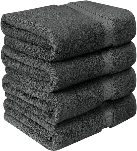 Utopia Towels Luxurious Bath Towels, 4 Pack, Grey