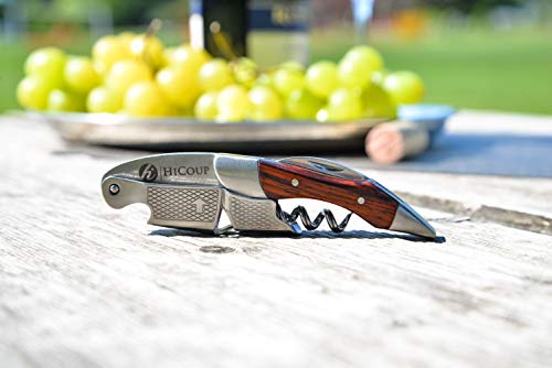 Professional Waiter’s Corkscrew by HiCoup - Rosewood Handle All-in-one Corkscrew, Bottle Opener and Foil Cutter, Used By Sommeliers, Waiters and Bartenders Around The World