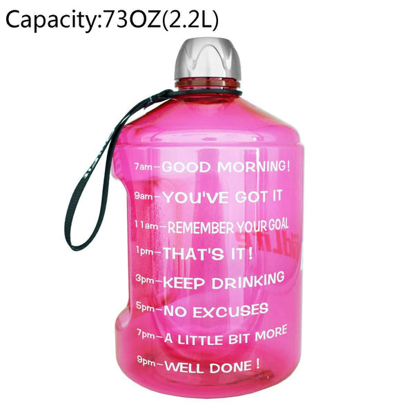 BuildLife 1 Gallon Water Bottle Motivational Fitness Workout with Time Marker |Drink More Water Daily | Clear BPA-Free | Large 128 Ounce/73OZ/43OZ of Water