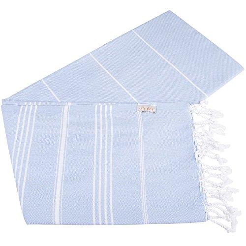 Turkish Bath and Beach Towel Set of 4 Variety Colors Classic Peshtemal 100% Cotton Oversized 39 X 70 Stylish Bath Beach Spa and Pool Towels