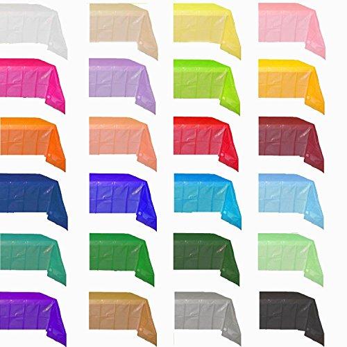 Mountclear 12-Pack Disposable Plastic Tablecloths 54" x 108" Rectangle Table Cover (Gold)