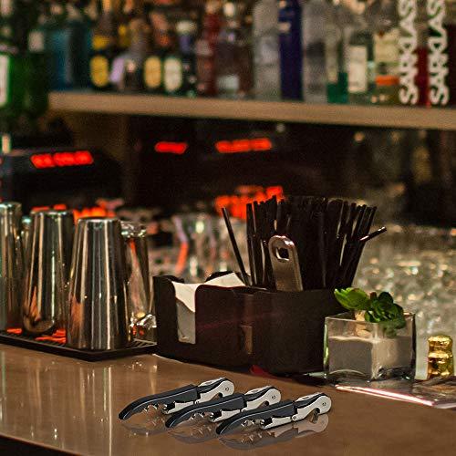 HYZ Twichan 3 Pack Waiter Corkscrew Upgraded Heavy Duty Wine Opener Set with Foil Cutter and Bottle Opener Wine Key for Restaurant Waiters, Sommelier, Bartenders and Wine Enthusiast Black