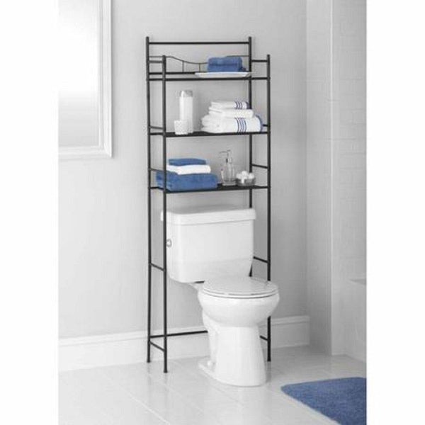 Mainstays 3-Shelf Bathroom Space Saver, Fits Most Standard Toilets (3-Shelf, Satin Nickel)