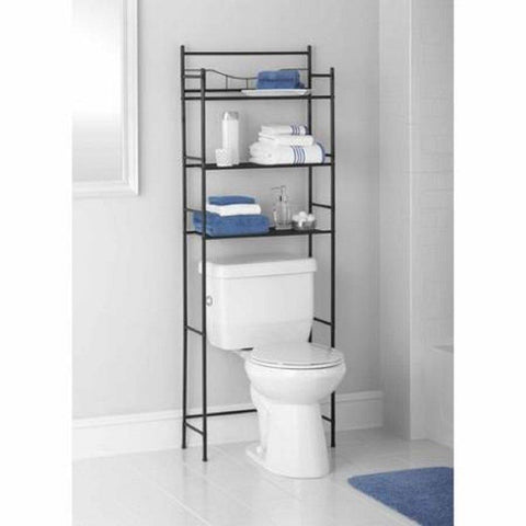 Mainstays 3-Shelf Bathroom Space Saver, Fits Most Standard Toilets (3-Shelf, Satin Nickel)