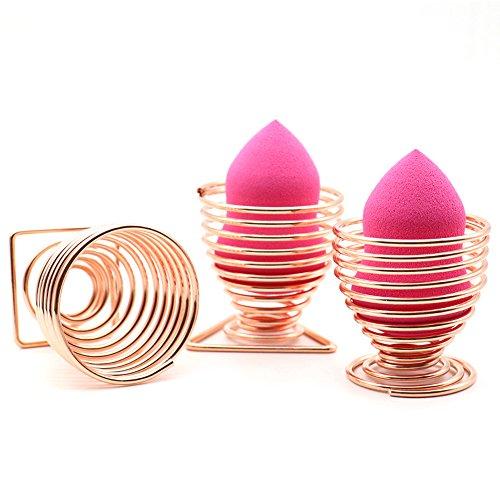 LanMa Beauty Sponge Blender Holder,(2 Pack Rose Gold) Makeup Sponge Drying Stand Storage Egg Powder Puff Display Stand