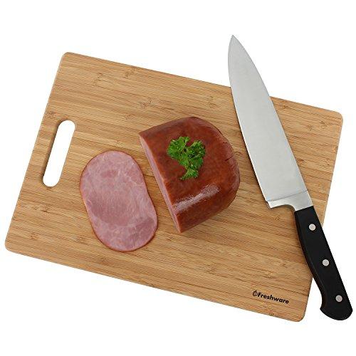 Freshware Bamboo Cutting Board - Wood Chopping Boards for Food Prep, Meat, Vegetables, Fruits, Crackers & Cheese, Set of 3